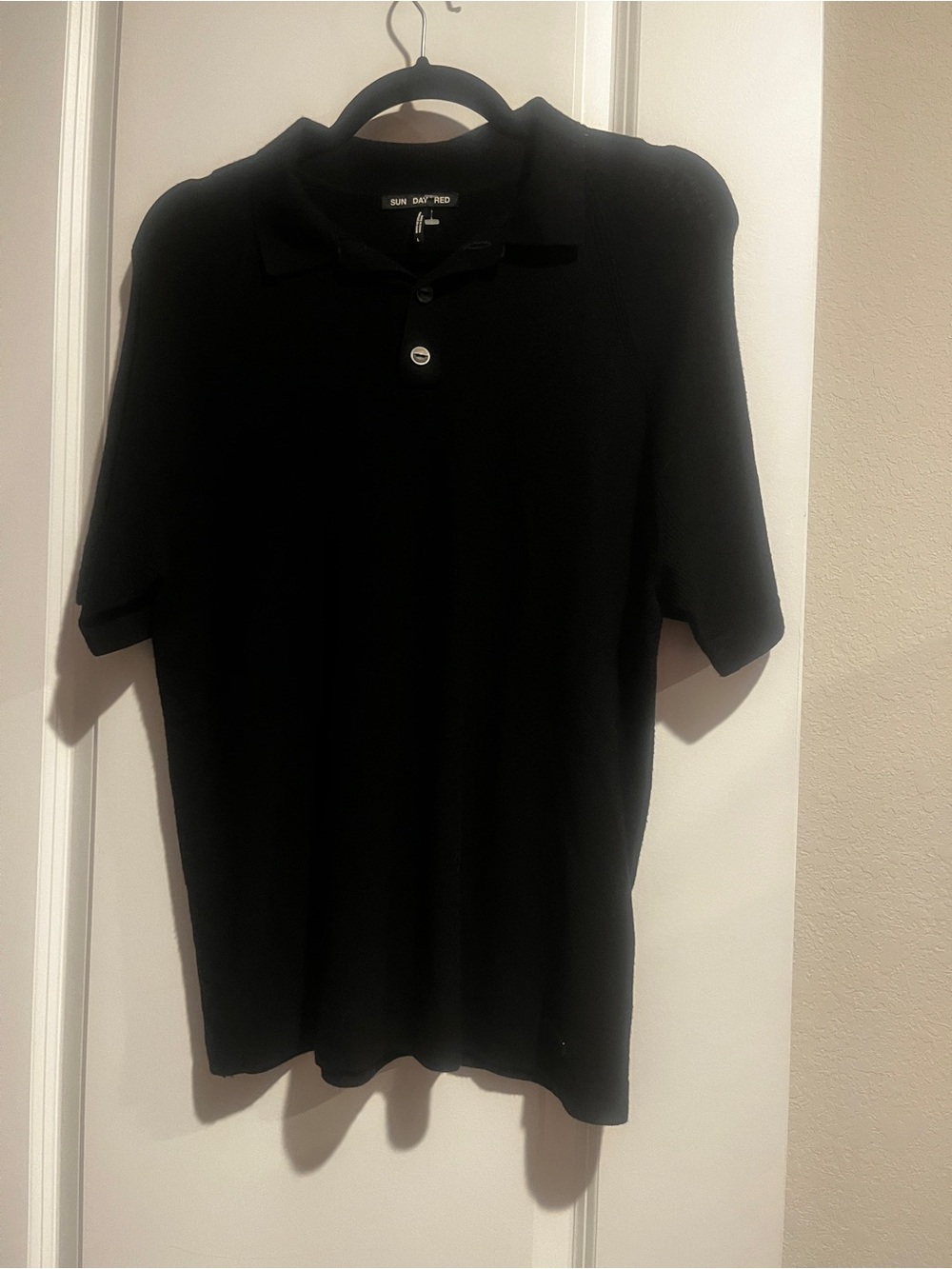 3D Knit Large Black Polo by Tiger Woods